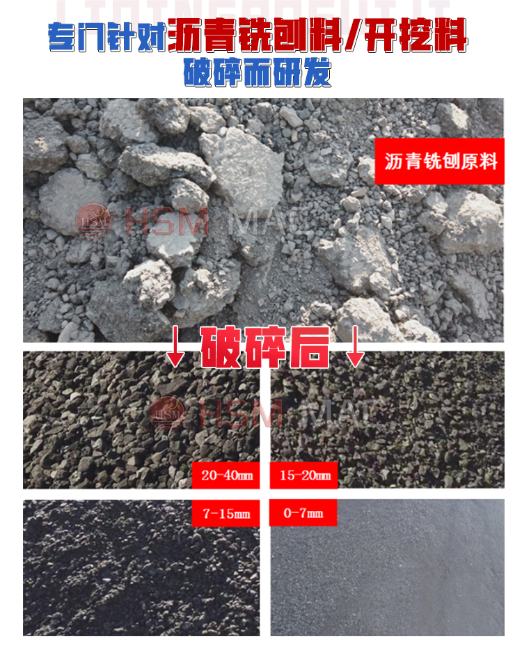 瀝青銑刨料廢舊路面破碎篩分設備